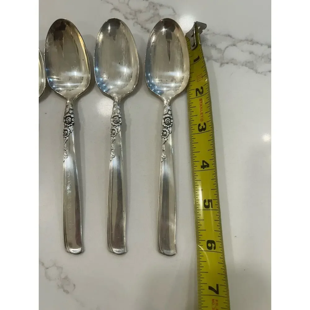 Vtg Oneida Prestige Gay Adventure 1955 Silver‎ Plated MCM Set Of 4 Teaspoons
